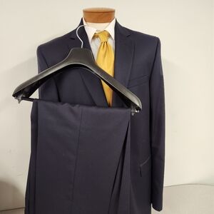 Jack Victor Classic Rochester Suit Sz 44 XL 38X33 Navy 130s Wool 2 PC Canada NWT